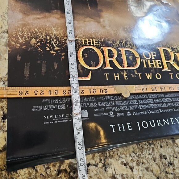 LORD OF THE RINGS THE TWO TOWERS MOVIE POSTER Rare Original DS 27x40 Has Rip - Picture 3 of 8
